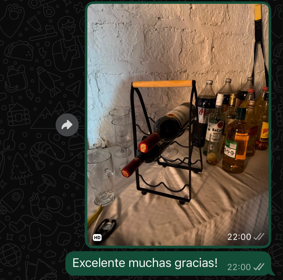 Cliente VINIQ: 'Excelente muchas gracias!'